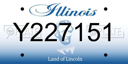 Y227151 Illinois License Plate