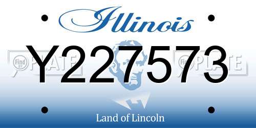 Y227573 Illinois License Plate