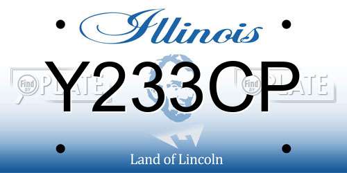 Y233CP Illinois License Plate