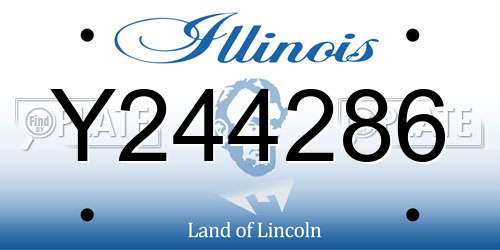 Y244286 Illinois License Plate