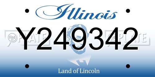 Y249342 Illinois License Plate
