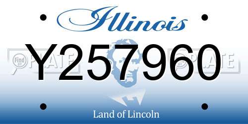 Y257960 Illinois License Plate