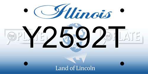Y2592T Illinois License Plate
