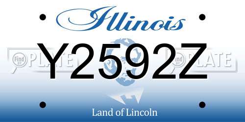 Y2592Z Illinois License Plate