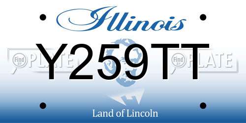 Y259TT Illinois License Plate