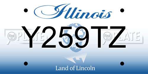 Y259TZ Illinois License Plate