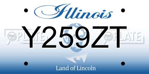 Y259ZT Illinois License Plate