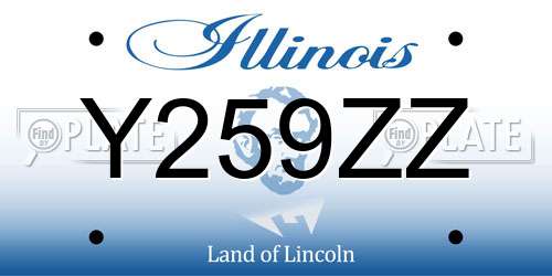 Y259ZZ Illinois License Plate