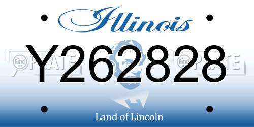 Y262828 Illinois License Plate