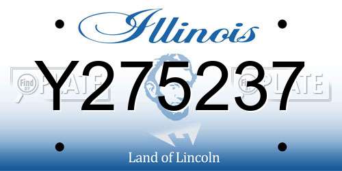 Y275237 Illinois License Plate