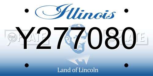 Y277080 Illinois License Plate