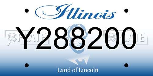 Y288200 Illinois License Plate