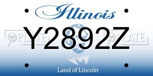 Y2892Z Illinois License Plate