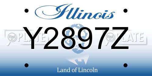 Y2897Z Illinois License Plate