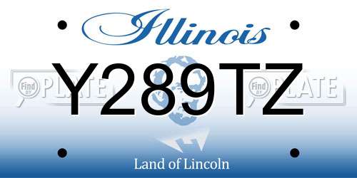Y289TZ Illinois License Plate