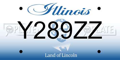 Y289ZZ Illinois License Plate