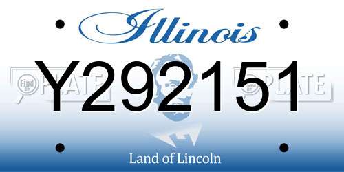 Y292151 Illinois License Plate