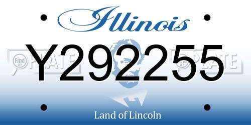 Y292255 Illinois License Plate