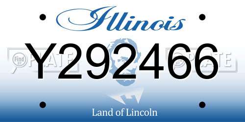 Y292466 Illinois License Plate