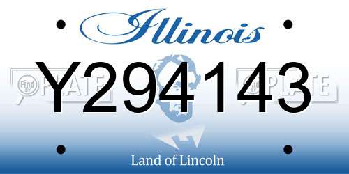 Y294143 Illinois License Plate