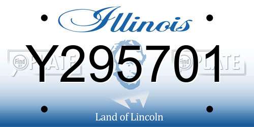Y295701 Illinois License Plate