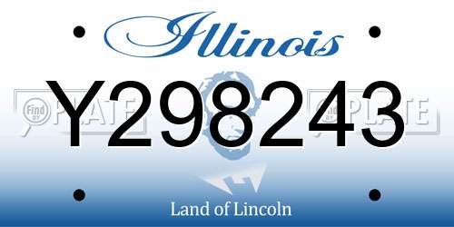 Y298243 Illinois License Plate