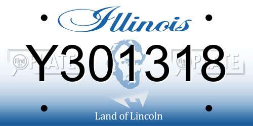 Y301318 Illinois License Plate