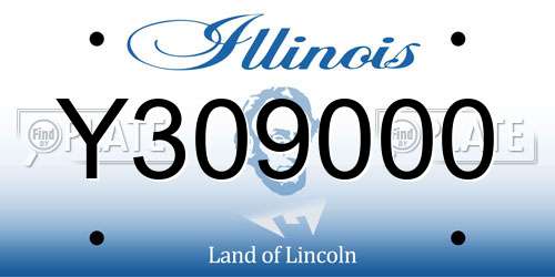 Y309000 Illinois License Plate