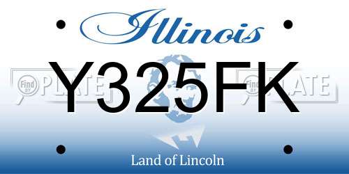 Y325FK Illinois License Plate