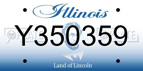 Y350359 Illinois License Plate