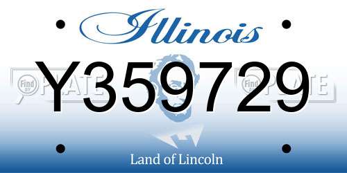 Y359729 Illinois License Plate