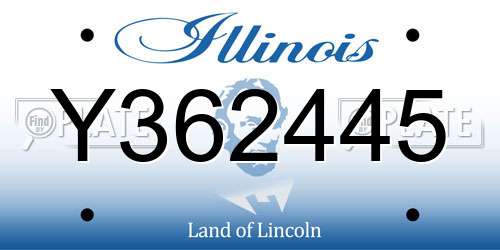 Y362445 Illinois License Plate