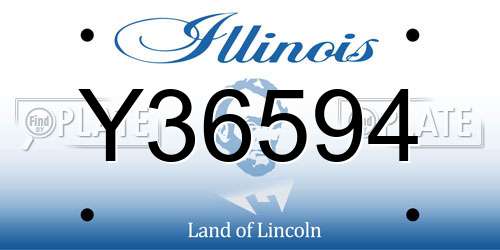 Y36594 Illinois License Plate