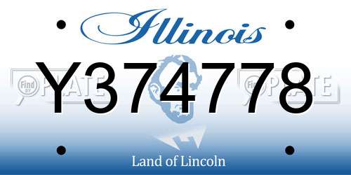 Y374778 Illinois License Plate