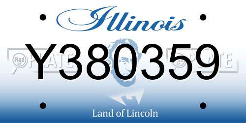 Y380359 Illinois License Plate