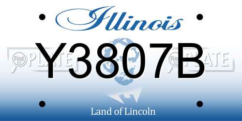 Y3807B Illinois License Plate