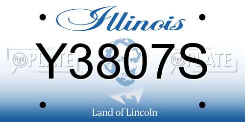 Y3807S Illinois License Plate