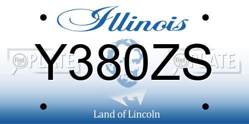 Y380ZS Illinois License Plate