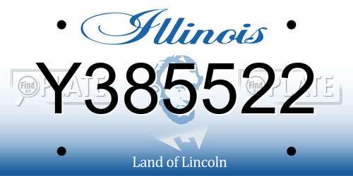 Y385522 Illinois License Plate