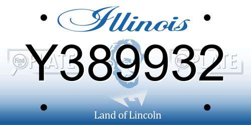 Y389932 Illinois License Plate