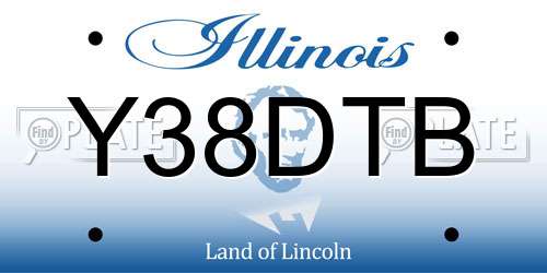 Y38DTB Illinois License Plate