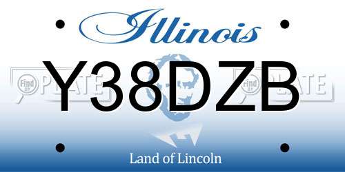Y38DZB Illinois License Plate
