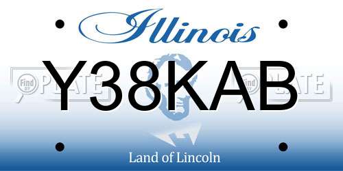 Y38KAB Illinois License Plate