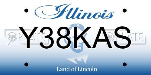 Y38KAS Illinois License Plate