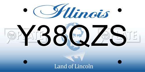 Y38QZS Illinois License Plate