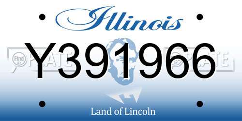 Y391966 Illinois License Plate