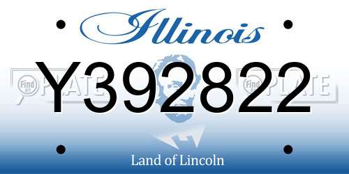 Y392822 Illinois License Plate