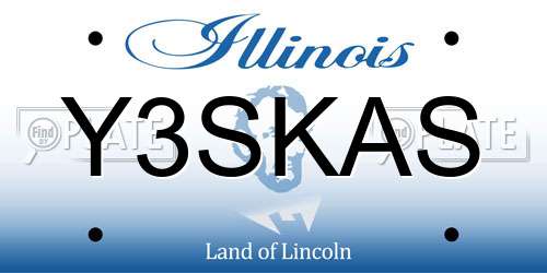 Y3SKAS Illinois License Plate