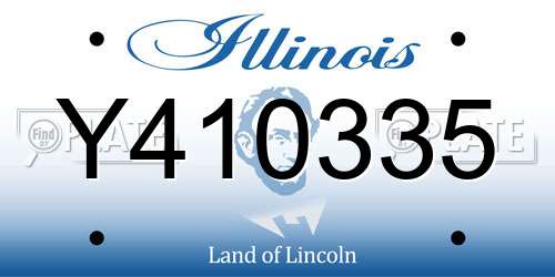 Y410335 Illinois License Plate