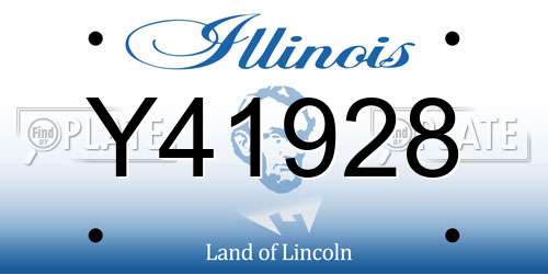 Y41928 Illinois License Plate